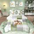 thumbnail image 1 of Manfei Kawaii Jungle Animal Twin Bedding Sets 7-Piece, Leaf Botanical Bedding Comforter Set, Green Patchwork Plaid Sheet Sets, Super Cozy Room Decor, 1 of 7