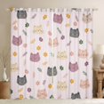 thumbnail image 1 of Manfei Kawaii Kitten Blackout Curtains, Boho Flower Floral Window Curtains Pack of 2 (38x45 Each), Pink, 1 of 6