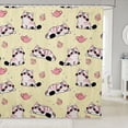 thumbnail image 1 of Manfei Kawaii Kitten Dessert Shower Curtain 72Wx84L, Cartoon Teapot Bathroom Shower Curtain, Cream Pink, 1 of 5