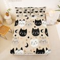 thumbnail image 1 of Manfei Kawaii Kitten Fitted Sheet Full, Boho Moon Bed Set, Beige, 3 Pieces, 1 Fitted Sheet and 2 Pillowcases, 1 of 6