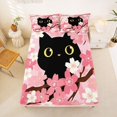 thumbnail image 1 of Manfei Kawaii Kitten Fitted Sheet Queen, Boho Tokyo Bolssoms Bedding, Pink, 3-Piece, 1 Fitted Sheet and 2 Pillowcases, 1 of 6
