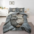 thumbnail image 1 of Manfei Kawaii Kitten Full Size Comforter Sets, Cute Cat Animal Bedding Comforter Set, Teens Boys Girls Kids Reversible Bedding Sets, Ultra Soft Home Decor, 3 Pieces, 1 of 8