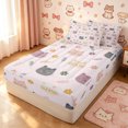 thumbnail image 1 of Manfei Kawaii Kitten Zipper Twin Comforter Sets with Fitted Sheet and 2 Pillowcases, Boho Flower Floral Zipper Bedding Set, Pink, Pink Reversible, 4pcs, 1 of 7