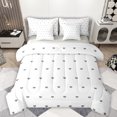 thumbnail image 1 of Manfei Kawaii Loves 7pcs Bedding Comforter Set,3D Heart Print Queen Bedding Sets,White Gray Queen Sheet Sets For Girl,Breathable Home Decor Reversible, 1 of 8