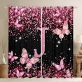 thumbnail image 1 of Manfei Kawaii Monogram J Blackout Curtains,Cute Butterfly Dessert Curtains Pack of 2 (42x84 Each),Pink, 1 of 7