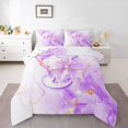 thumbnail image 1 of Manfei Kawaii Monogram J Full Size Comforter Sets,Marble Pattern Bedding Comforter Set,Purple,Polkadot Reversible,3-Piece,1 Comforter and 2 Pillowcases, 1 of 7