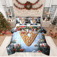 thumbnail image 1 of Manfei Kawaii Monogrammed V Bedding Comforter Set 7pcs for Kids, Winter Snowflake Queen Bedding Sets, Merry Christmas Reversible Queen Sheet Sets, Breathable Home Decor, 1 of 8