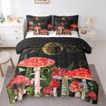 thumbnail image 1 of Manfei Kawaii Mushroom Fungus 7pcs Bedding Comforter Set,Tropical Botanical Plant Queen Bedding Sets,Galaxy Starry Sky Queen Sheet Sets For Girls Teens,Ultra Soft Home Decor, 1 of 8