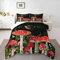 thumbnail image 1 of Manfei Kawaii Mushroom Fungus King Size Comforter Sets,Tropical Botanical Plant Bedding Comforter Set,Galaxy Starry Sky Bedding Set For Girls Teens,Ultra Soft Home Decor,3 Pieces, 1 of 8