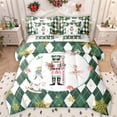 thumbnail image 1 of Manfei Kawaii Nutcracker Princess Twin Bedding Sets 7-Piece for Girl, Green Plaid Checkered Bedding Comforter Set, Winter Christmas Theme Reversible Sheet Sets, Ultra Soft Bedroom Decor, 1 of 8