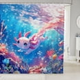 thumbnail image 1 of Manfei Kawaii Ocean Axolotl Bathroom Curtain 72x78 for Kid, Cute Dreamy Marine Animal Shower Curtain 72x78, Cartoon Sealife Bathroom Decor, Bath Curtain Decor, Waterproof, 1 of 5