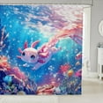 thumbnail image 1 of Manfei Kawaii Ocean Axolotl Shower Curtain 72x72 for Kid, Cute Dreamy Marine Animal Bathroom Decor, Cartoon Sealife Bath Curtain, Bath Curtain Decor, Waterproof, 1 of 5