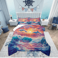 thumbnail image 1 of Manfei Kawaii Ocean Dolphin Bedding King Comforter Set, Romantic Sunset Comforter Sets King Size, Cute Sealife Reversible Comforters & Duvets, Super Cozy Bedroom Decor, 3pcs, 1 of 8