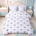 thumbnail image 1 of Manfei Kawaii Ocean Shell 7-Piece Twin Bedding,Modern Chic Bowtie Bedding Comforter Set,Reversible, 1 of 7