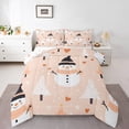 thumbnail image 1 of Manfei Kawaii Orange Snowman Full Size Comforter Sets for Kids, Rustic Xmas Tree Bedding Comforter Set, Merry Christmas Reversible Bedding Sets, Super Cozy Room Decor, 3-Piece, 1 of 8