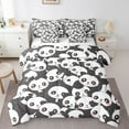 thumbnail image 1 of Feelyou Kawaii Panda Bedding Comforter Set 7-Piece, Cute Funny Animal King Bedding Sets, Grey White Cartoon Bed Sheets, Breathable Bedroom Decorative, 1 of 7