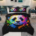 thumbnail image 1 of Homewish Kawaii Panda Print Queen Comforter Set for Kids, Modern Watercolor Splash Bedding Sets, Cartoon Animal Reversible Bedding Comforter Set, Lightweight Room Decor, 3pcs, 1 of 8