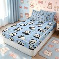 thumbnail image 1 of Manfei Kawaii Panda Zipper Full Size Comforter Sets with Fitted Sheet and 2 Pillowcases, Cartoon Animals Zipper Bedding Set, Light Blue, Polkadot Reversible, 4-Piece, 1 of 7