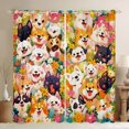 thumbnail image 1 of Manfei Kawaii Pet Dogs Black Out Curtains,Color Cartoon Flowers Curtains Pack of 2 (42x63 Each),Cute Daisy Blossom Bedroom Curtains For Girls Boys,Microfiber Bedroom Decor, 1 of 6