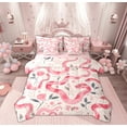 thumbnail image 1 of Manfei Kawaii Pink Snake Twin Bedding Sets 7-Piece for Kid, Cartoon Flower Floral Bedding Comforter Set, Boho Hippie Animal Reversible Sheet Sets, Luxury Bedroom Decor, 1 of 7