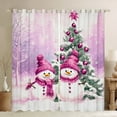 thumbnail image 1 of Manfei Kawaii Pink Snowman Curtains Pack of 2 (42x84 Each) for Kids, Merry Christmas Curtains Blackout, Cartoon Dots Xmas Tree Bedroom Curtains, Window Curtains Room Decor, 1 of 6