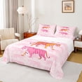thumbnail image 1 of Manfei Kawaii Pink Tiger Twin Sheet Sets, Fashion Wildlife Print Twin Fitted Sheet, Teens Adult Men Women Flat Sheet, Breathable Home Decor, 3 Pieces, 1 of 7