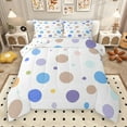 thumbnail image 1 of Manfei Kawaii Polka Dot Queen Comforter Set,Rainbow Geometric Circles Bedding Sets,Brown Blue White Bedding Comforter Set For Boys Kids,Microfiber Bedroom Decor Reversible,3 Pieces, 1 of 9