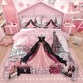 thumbnail image 1 of Homewish Kawaii Princess Dress Queen Comforter Set for Girl, Romantic Love Heart Bedding Sets, Pink Black Fashion Reversible Bedding Comforter Set, Ultra Soft Bedroom Decor, 3pcs, 1 of 8