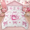 thumbnail image 1 of Homewish Kawaii Princess Letter B Bedding Comforter Set, Girly Pink Buffalo Bow-tie Twin Comforter Sets, Teens Kids Girls Reversible Bedding Set, Super Cozy Room Decor, 2 Pieces, 1 of 8