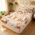 thumbnail image 1 of Manfei Kawaii Puppy Zipper Twin Comforter Sets with Fitted Sheet and 2 Pillowcases, Cartoon Bow Dog Zipper Bedding Set, Cream Pink, Black Reversible, 4-Piece, 1 of 7