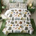 thumbnail image 1 of Manfei Kawaii RV Accessories Quilt King 3 Pieces,Camping Sunflowers Mushroom King Coverlet Set,Sage Green White,1 Bedspread and 2 Pillowcases, 1 of 7