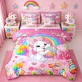 thumbnail image 1 of Manfei Kawaii Rabbit 7-Piece Twin Bedding Sets,Colorful Dinosaur Egg Bedding Comforter Set,Rinbow Candy Sheet Sets For Girl Kids,Super Cozy Room Decor Reversible, 1 of 8