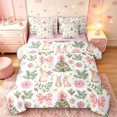 thumbnail image 1 of Manfei Kawaii Rabbit Animals 7-Piece Twin Bedding,Festive Christmas Tree Bedding Comforter Set,Pink,Pink Reversible, 1 of 6