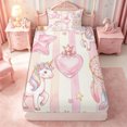thumbnail image 1 of Manfei Kawaii Rainbow Unicorn Twin Fitted Sheet 2 Pieces,Dreamy Floral Dreamcatcher Bedding,1 Fitted Sheet and 1 Pillowcase, 1 of 4