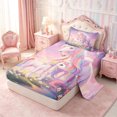 thumbnail image 1 of Manfei Kawaii Rainbow Unicorn Twin Sheets 3pcs,Dreamy Floral Galaxy Bedding,1 Flat Sheet,1 Fitted Sheet and 1 Pillowcase, 1 of 6