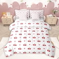 thumbnail image 1 of Homewish Kawaii Red Cherry Bedding Comforter Set 7 Pieces for Girls, Cute Princess Bowknot Full Bedding Set, Cartoon Love Heart Fitted Sheet Flat Sheet, Super Cozy Room Decor, 1 of 7