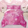 thumbnail image 1 of Manfei Kawaii Ribbon Bow 3 Pieces Queen Comforter Set for Girls Female,Bling Pink Glitter Ultra Soft Bedding Sets,Dreamy Princess Bedding Comforter Set Breathable,Super Cozy Room Decor,Reversible, 1 of 8