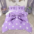 thumbnail image 1 of Manfei Kawaii Ribbon Bow Knot 3-Piece Full Size Comforter Sets for Girls Female Children,Polka Dots Bedding Comforter Set,Dreamy Princess Lightweight Bedding Sets,Microfiber Bedroom Decor, 1 of 8