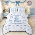thumbnail image 1 of Manfei Kawaii Ribbon Bow Personalized Initial L Full Size Comforter Sets 3 Pieces for Girls,Romantic Geometric Plaid Bow Tie Bedding Sets for Kids Teens,Ultra Soft Home Decor, 1 of 6