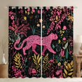 thumbnail image 1 of Homewish Kawaii Rustic Cheetah Black Out Curtains for Teen, Jungle Woodland Wildlife Curtains Pack of 2 (42x63 Each), Plant Botanical Bedroom Curtains, Curtains and Drapes Decor, 1 of 6