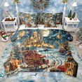 thumbnail image 1 of Manfei Kawaii Santa Claus 7 Pieces Bedding Comforter Set for Teens, Dreamy Princess Castle Full Bedding Set, Merry Christmas Reversible Fitted Sheet Flat Sheet, Luxury Bedroom Decor, 1 of 8