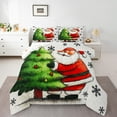 thumbnail image 1 of Manfei Kawaii Santa Claus Bedding Comforter Set,Green Christmas Green Twin Comforter Sets,Xmas Snowflake Bedding Set For Child,Super Cozy Room Decor Reversible,2 Pieces, 1 of 8