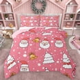 thumbnail image 1 of Manfei Kawaii Santa Claus Full Size Comforter Sets,Cartoon Christmas Tree Bedding Comforter Set,Pink White Bedding Sets For Kids,Luxury Bedroom Decor Reversible,3pcs, 1 of 8