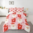 thumbnail image 1 of Manfei Kawaii Santa Claus Full Size Comforter Sets,Merry Xmas Bedding Comforter Set,Red Bowtie Christmas Gifts Bedding Sets For Girl Teens,Breathable Home Decor Reversible,3 Pieces, 1 of 8