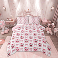 thumbnail image 1 of Manfei Kawaii Santa Claus Queen Comforter Set for Teen, Girly Pink Buffalo Bedding Sets, Cartoon Bowknot Christmas Reversible Bedding Comforter Set, Breathable Home Decor, 3pcs, 1 of 8