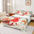 thumbnail image 1 of Manfei Kawaii Santa Claus Queen Sheet Sets,Girls Christmas Gifts Flat Sheet,Brown Xmas Reindeer Queen Fitted Sheet For Kids,Microfiber Bedroom Decor,4pcs, 1 of 7