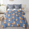 thumbnail image 1 of Manfei Kawaii Sloth 7pcs Bedding Comforter Set,Cartoon Animal Queen Bedding Sets Super Cozy,Jungle Wildlife Queen Sheet Sets,Breathable Cute Room Decoration,Reversible, 1 of 7