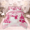 thumbnail image 1 of Manfei Kawaii Snowman Full Size Comforter Sets, Pink Xmas Tree Bedding Comforter Set for Girls, Merry Christmas Bedding Sets, Super Cozy Room Decor, Reversible 3 Pieces, 1 of 8