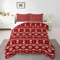 thumbnail image 1 of Manfei Kawaii Snowmen Snowflake Bedding Comforter Set,Kids Christmas Candy Cane Twin Comforter Sets,Red White Bedding Set For Child,Microfiber Bedroom Decor Reversible,2pcs, 1 of 8
