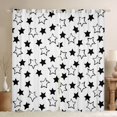 thumbnail image 1 of Manfei Kawaii Stars Blackout Curtains Set of 2 (52x84 Each),Cute Sprinkle Print Curtain,Black White, 1 of 6